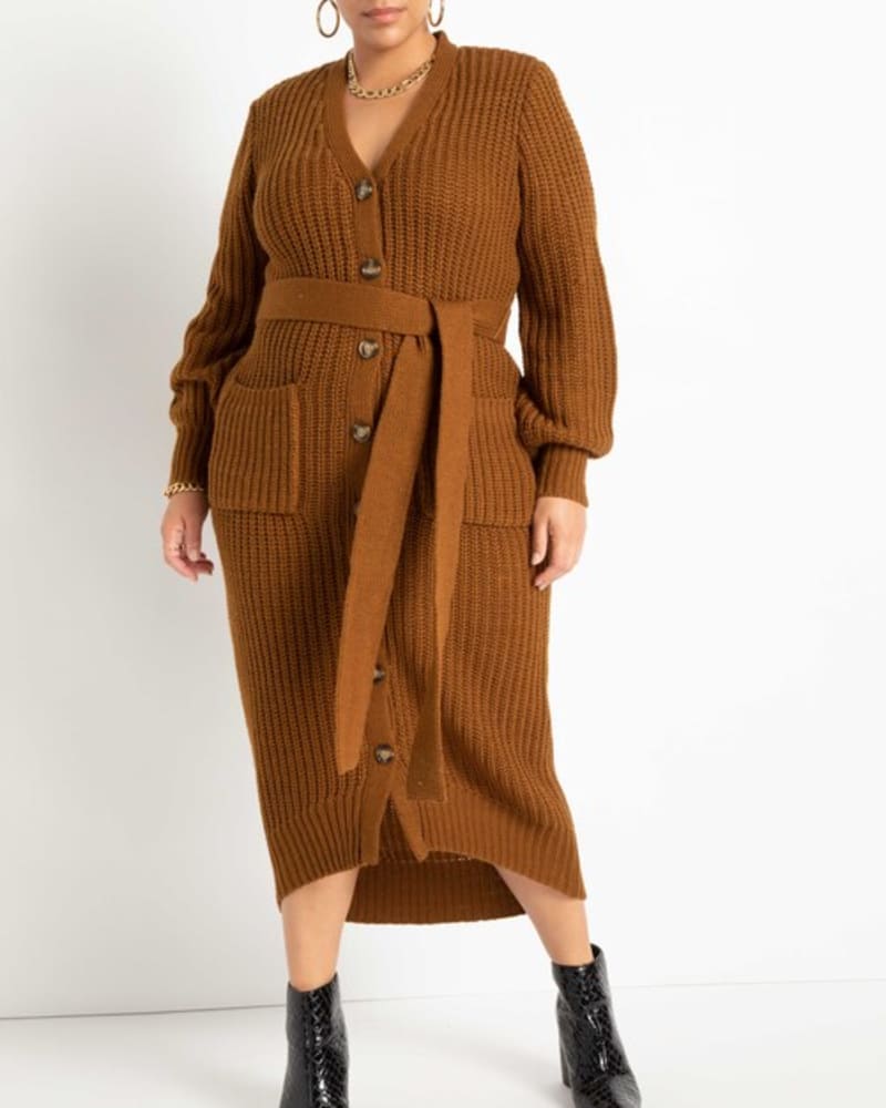 Payton Belted Cardigan Sweater Dress Monk s Robe